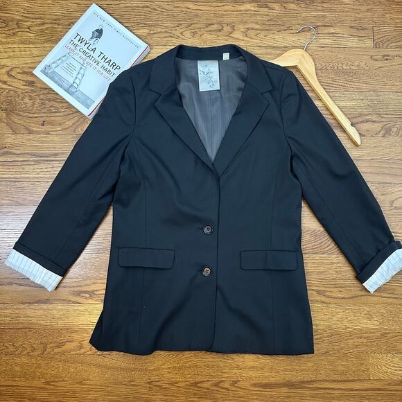 Hinge Black Two Button Blazer - Picture 1 of 6